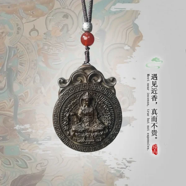Agarwood Guanyin Carving Buddhist Amulet Pendant