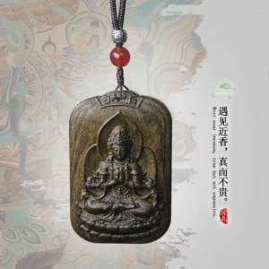 Agarwood Guanyin Carving Buddhist Amulet Pendant