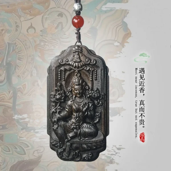 Agarwood Guanyin Carving Buddhist Amulet Pendant