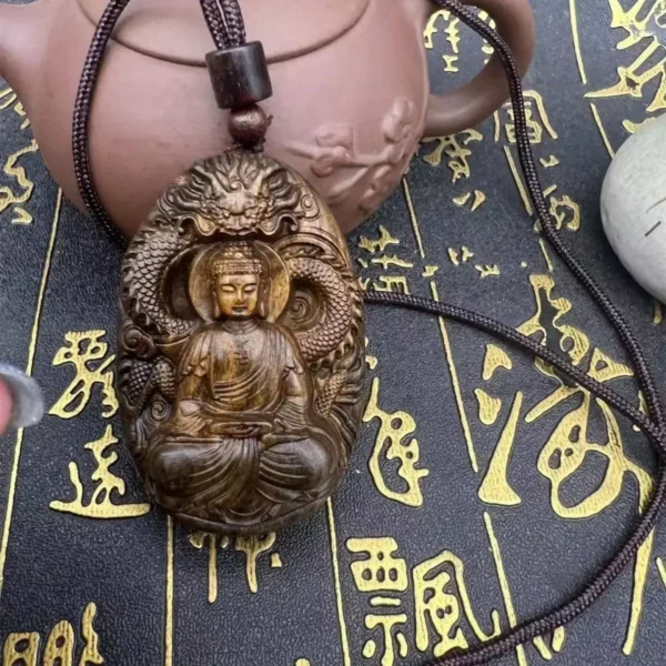 Sandalwood Tathagata Buddha Pendant Necklace