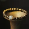 Natural Agarwood Buddha Jade Gold Bracelet