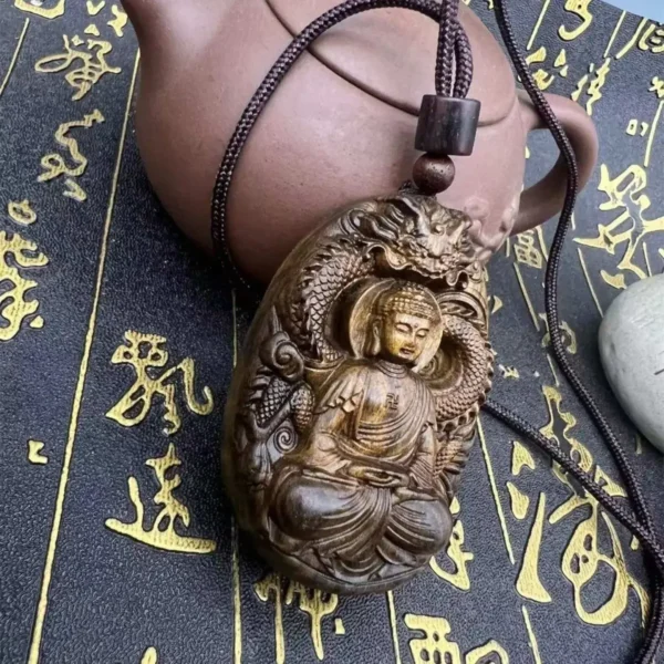 Sandalwood Tathagata Buddha Pendant Necklace