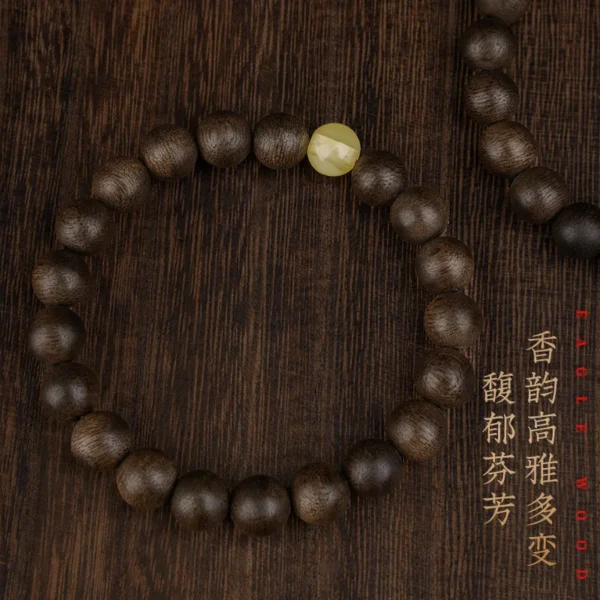 Natural Kyara Agarwood Prayer Bracelet
