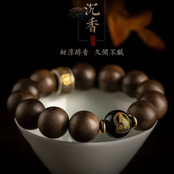 Natural Agarwood Buddha Zodiac Bracelet Men