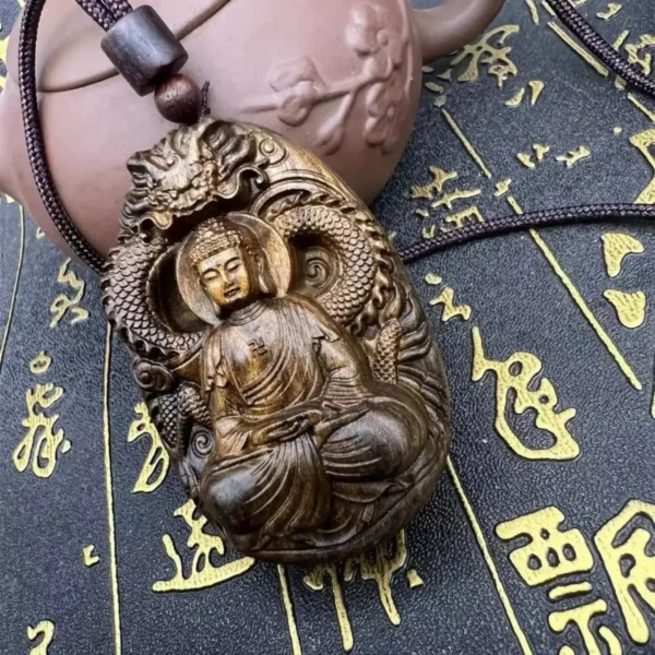 Sandalwood Tathagata Buddha Pendant Necklace