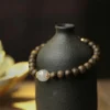 Natural Agarwood Buddha Jade Gold Bracelet